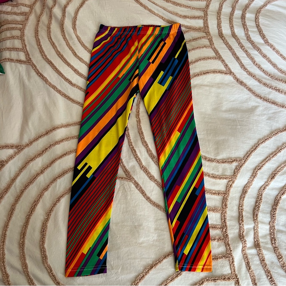 Retro disco rainbow leggings